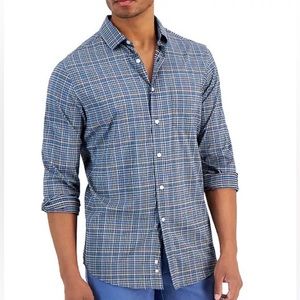 Men's Regular-Fit Usher Tech Plaid Woven Shirt
